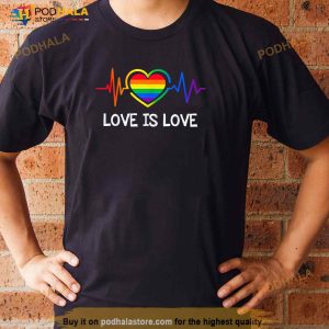 Lgbt Gay Pride Heartbeat Lesbian Gays Love Sexy Rainbow Shirt 2