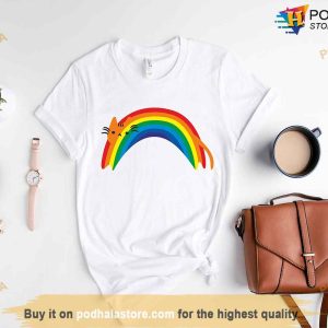 LGBTQ Funny Pride Shirt, Rainbow Cat Pride Month Shirt