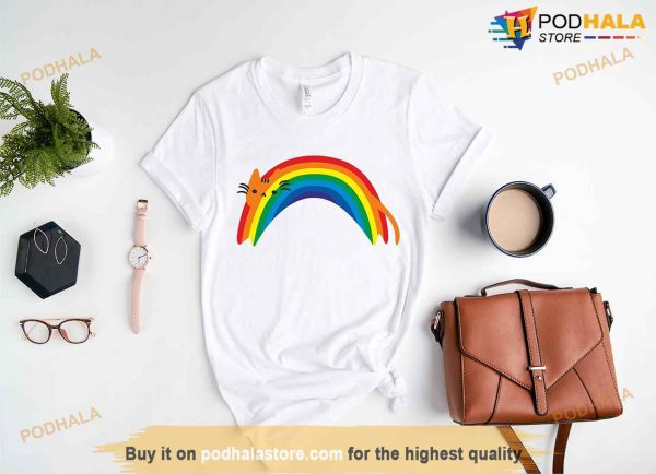 LGBTQ Funny Pride Shirt, Rainbow Cat Pride Month Shirt