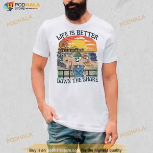 Life Is Better Down The Shore Skeleton Shirt 3