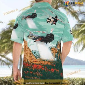 Los Angeles County Fire Department Boeing Ch 47d Chinook Helitanker Hawaiian Shirt 2