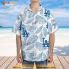 Los Angeles Dodgers Hawaiian Shirt, Sketch Palm Leaves Seamless Pattern Summer Shirt