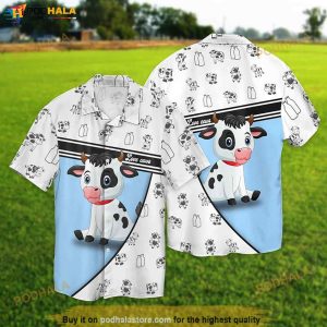 Love Cow Funny Hawaiian Shirt, Tropical Shirt For Men