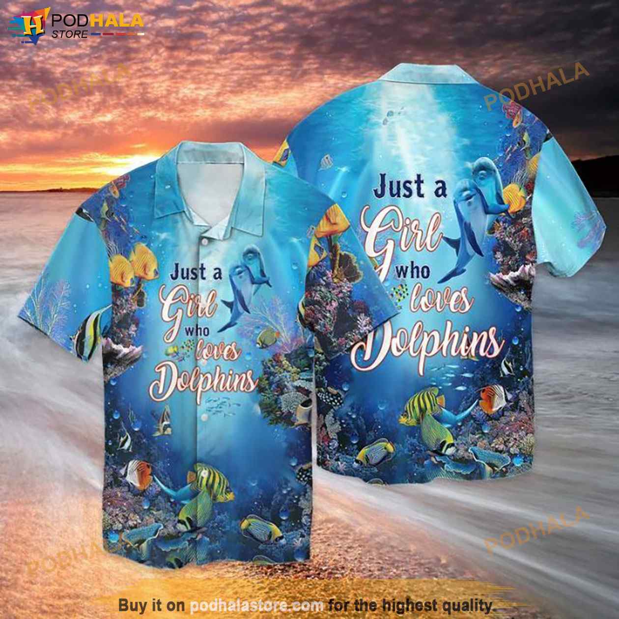 Dolphin In The Ocean Hawaiian Shirt, For Men & Women