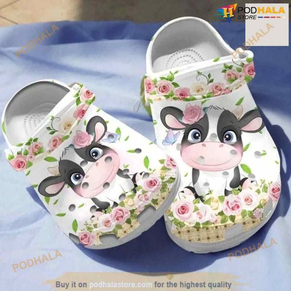 Lovely Baby Cow Crocs Clog Shoes