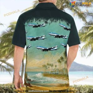 Luchtvaartmuseum Aviodrome Klm Royal Dutch Airlines Ph buk Boeing 747 Jumbo Jet Button Up Hawaiian Shirt 2