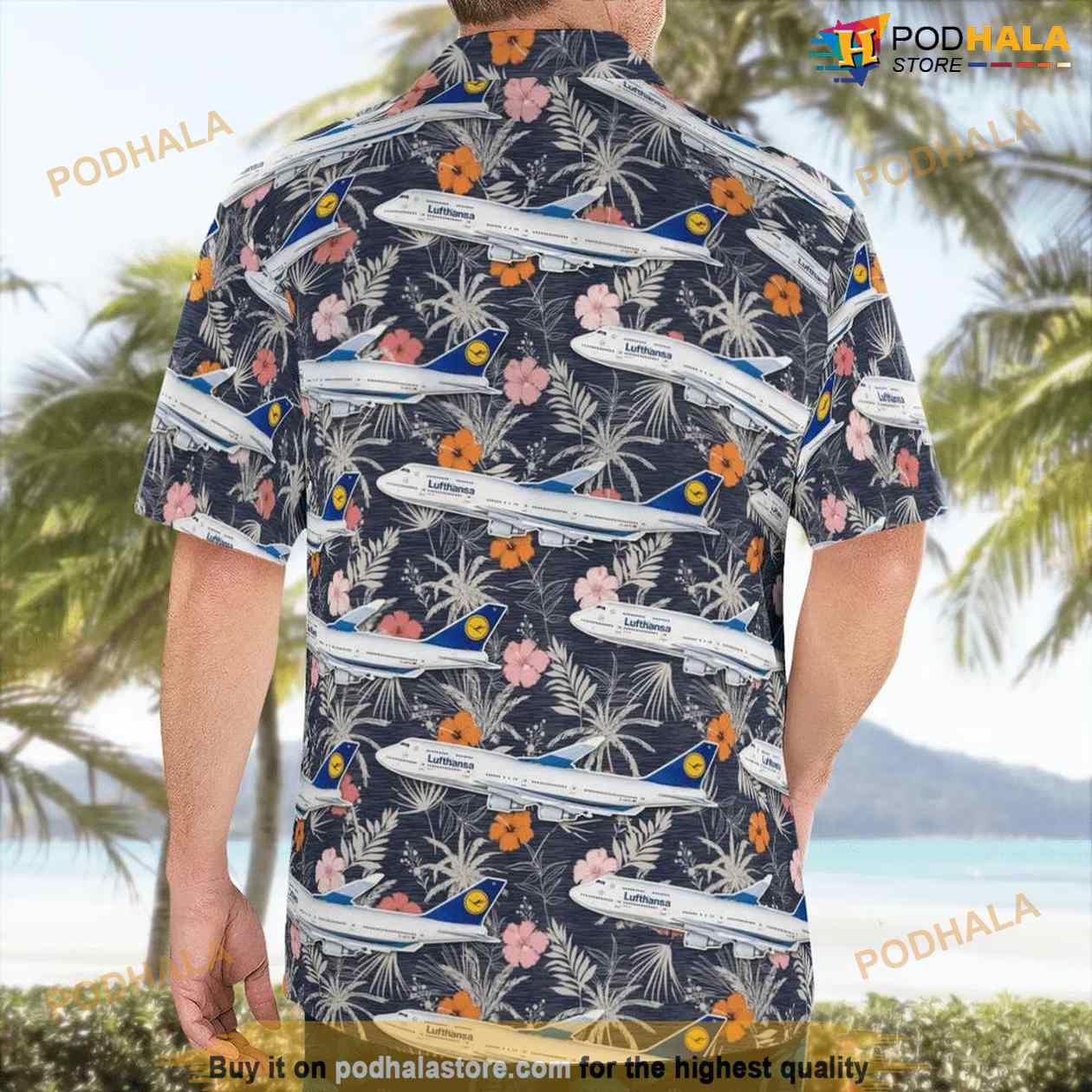 Lufthansa Boeing 747-430 Aloha Hawaiian Shirt- Triangle Bikini Set Lufthansa Boeing 747-430 Aloha Hawaiian Shirt- Triangle Bikini Set