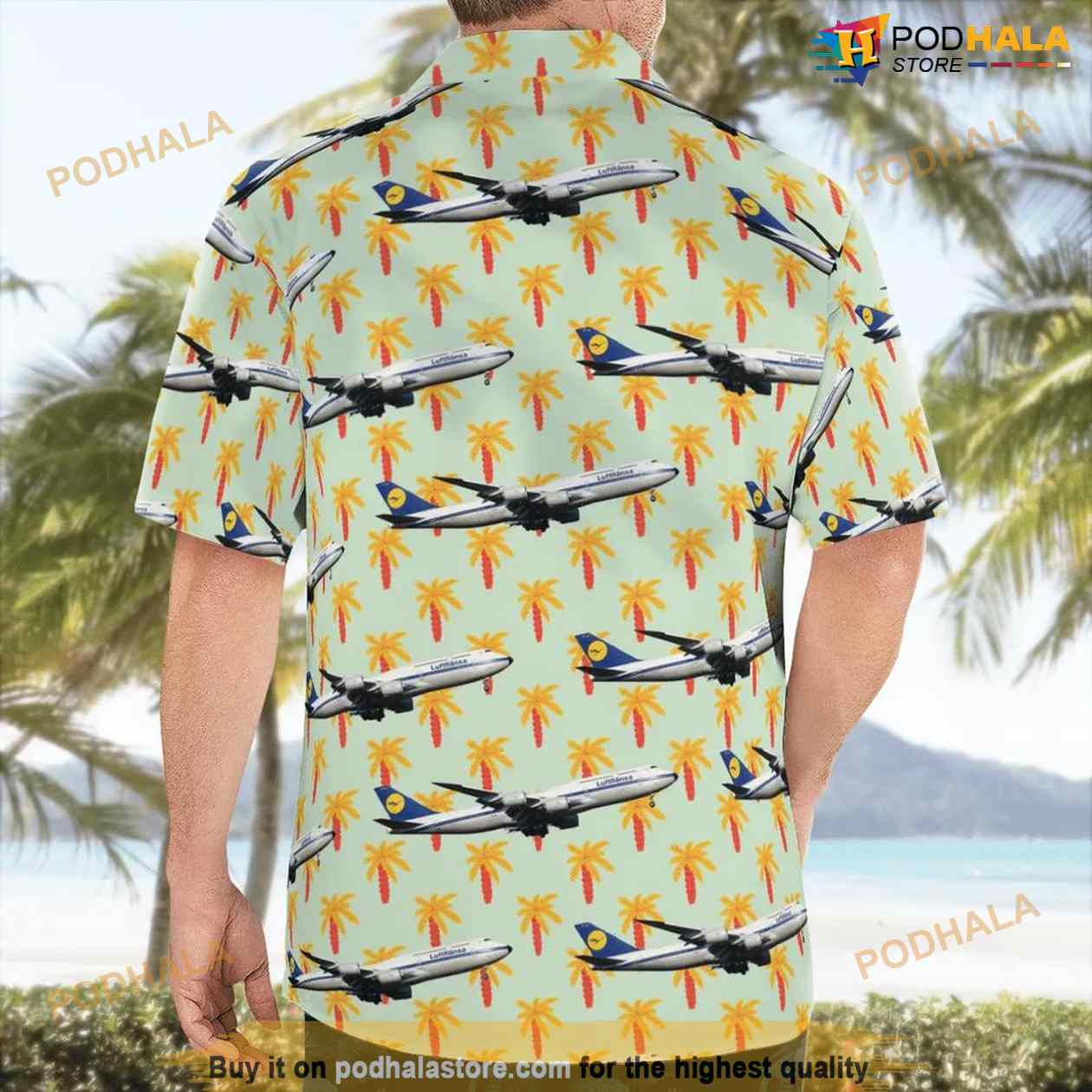 Lufthansa Boeing 747-830 Retro Livery Hawaiian Shirt Outfit Lufthansa Boeing 747-830 Retro Livery Hawaiian Shirt Outfit