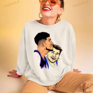 Luka Doncic smiling at Devin Booker trash talk funny T Shirt