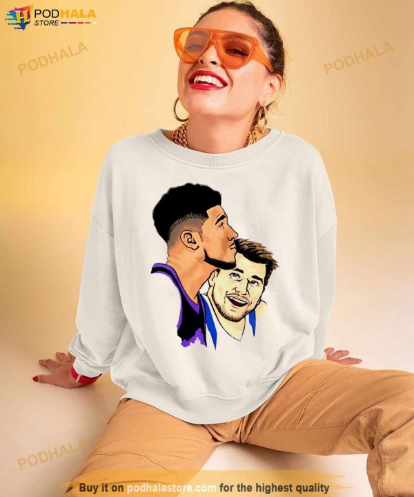 Luka Doncic smiling at Devin Booker trash talk funny T Shirt