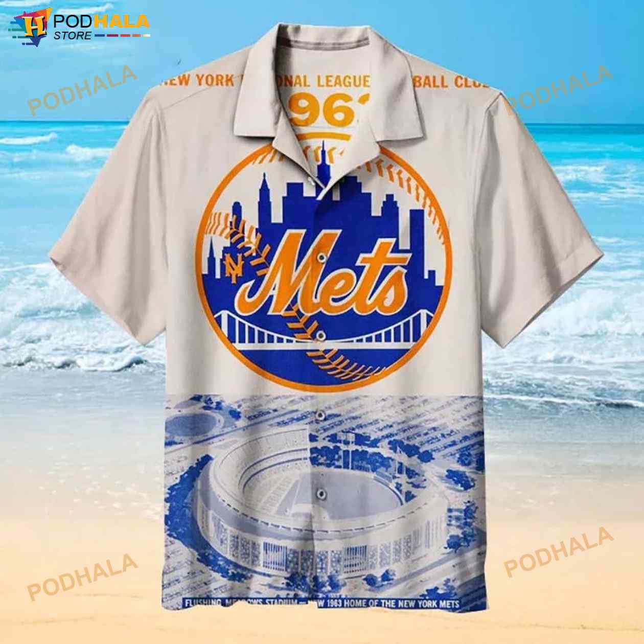 MLB New York Mets Adult Button - Down Jersey 
