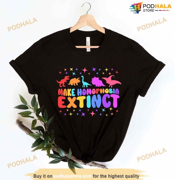 Make Homophobia Extinct LGBT Shirt, Pride Month Shirt, Rainbow Pride Clothing