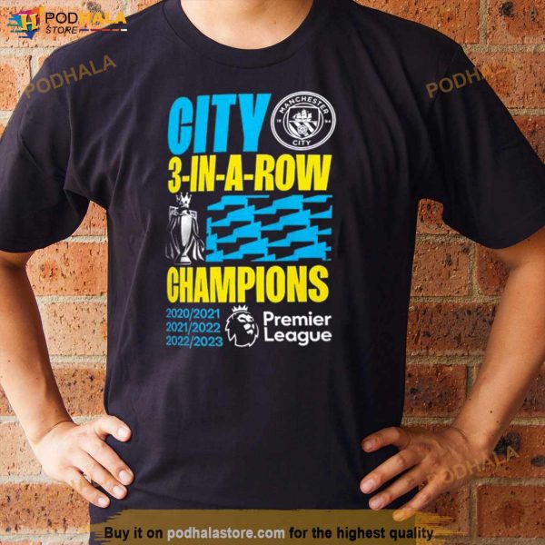 Manchester City 22 23 Premier League Champions Tee Shirt
