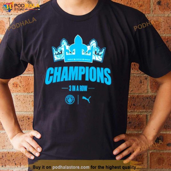 Manchester City Champions 3 in a row Shirt