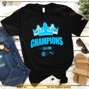 Manchester City Champions 3 In A Row Shirt 2