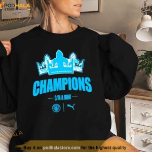 Manchester City Champions 3 In A Row Shirt 3