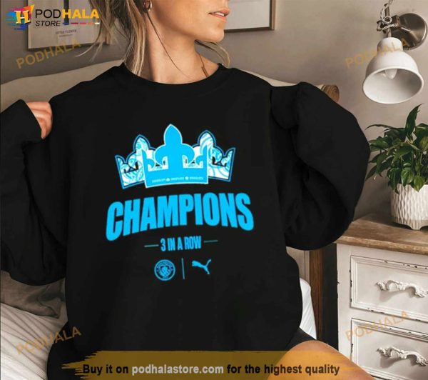 Manchester City Champions 3 in a row Shirt