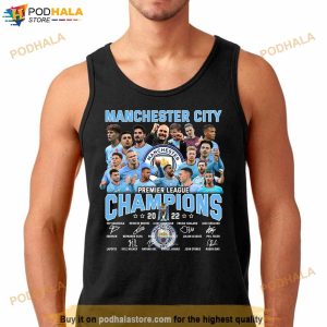 Manchester City Premier League Champions 2022 2023 Signatures Shirt 2