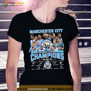 Manchester City Premier League Champions 2022 2023 Signatures Shirt 3