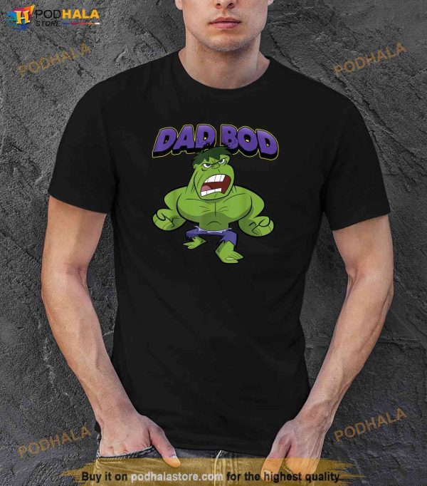 Marvel Fathers Day Retro Hulk Dad Bod Portrait Shirt