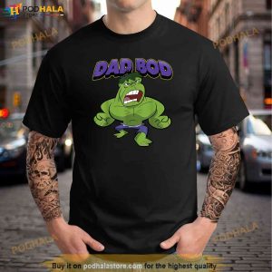 Marvel Fathers Day Retro Hulk Dad Bod Portrait Shirt 2