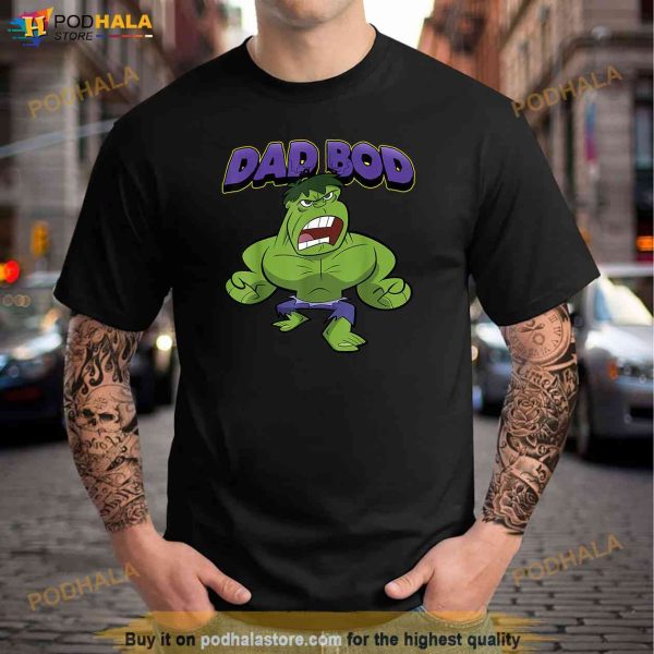 Marvel Fathers Day Retro Hulk Dad Bod Portrait Shirt