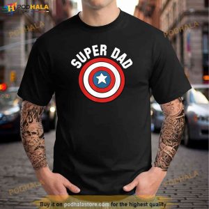 Marvel Fathers Day Super Dad Captain America Shield Shirt