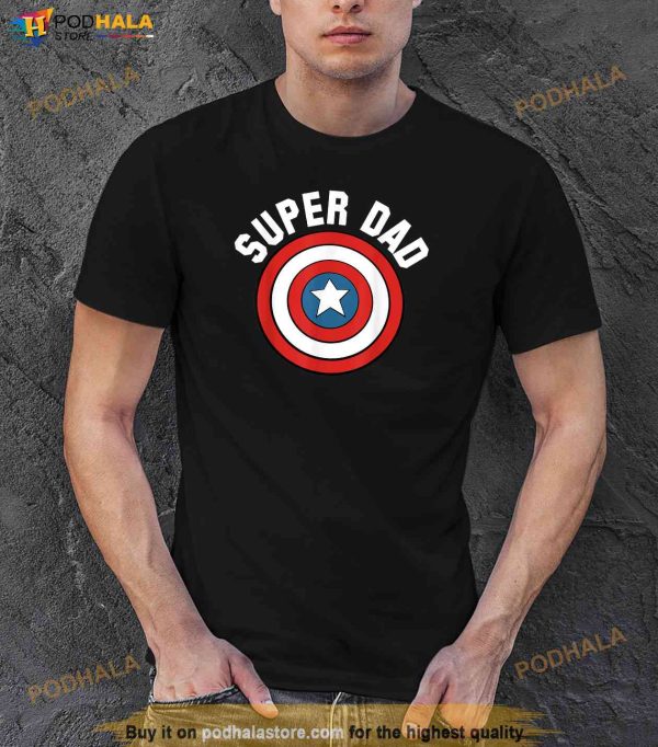 Marvel Fathers Day Super Dad Captain America Shield Shirt