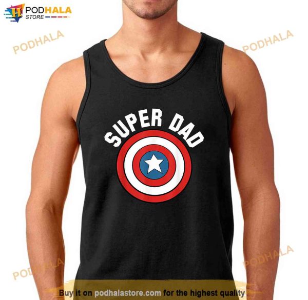 Marvel Fathers Day Super Dad Captain America Shield Shirt