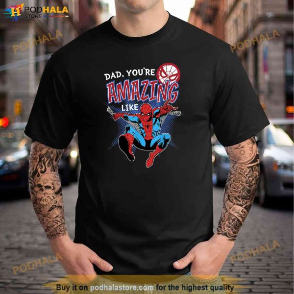 Marvel SpiderMan Amazing Dad Fathers Day Graphic Shirt