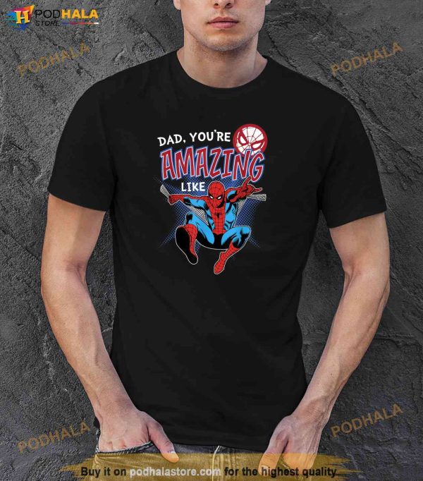Marvel SpiderMan Amazing Dad Fathers Day Graphic Shirt