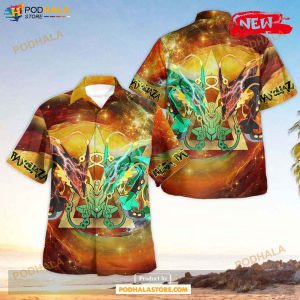 Mega And Shiny Rayquaza Design Hawaiian Shirt, Tropical Shirt for Women Men