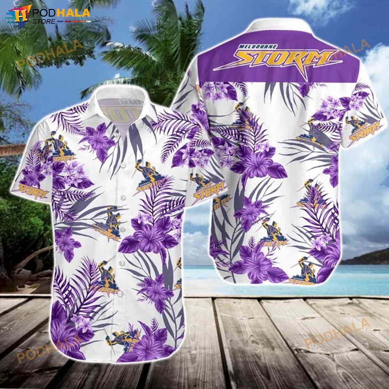 Minnesota Vikings Tropical Horizons Purple Button-Up print for mens  hawaiian shirt - Freedomdesign