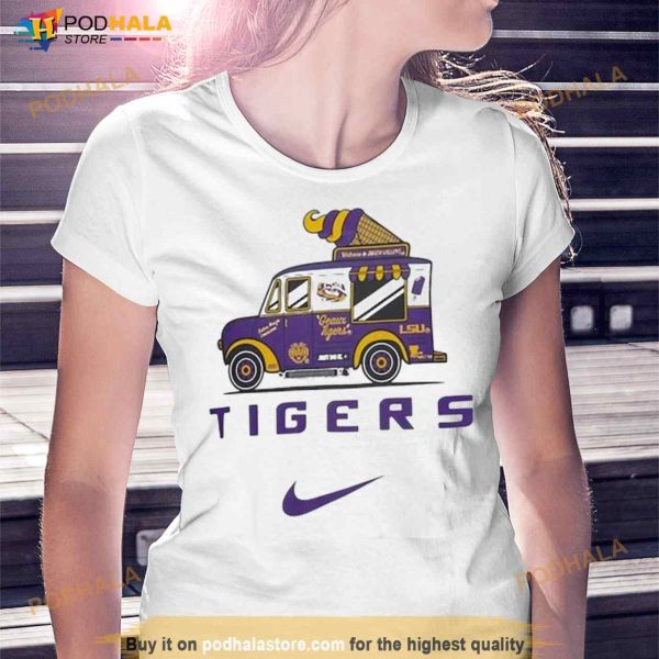 Men’s Nike White LSU Tigers Campus Ice Cream Shirt