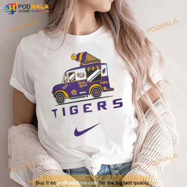 Men’s Nike White LSU Tigers Campus Ice Cream Shirt