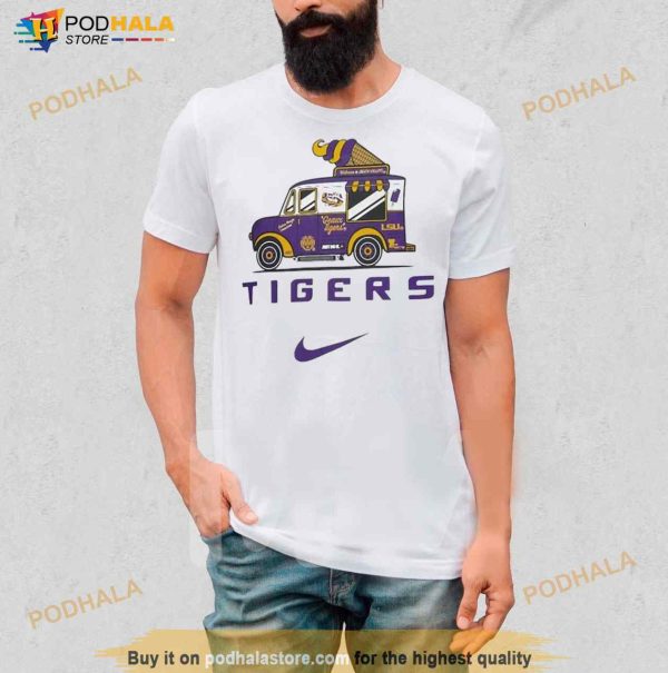 Men’s Nike White LSU Tigers Campus Ice Cream Shirt