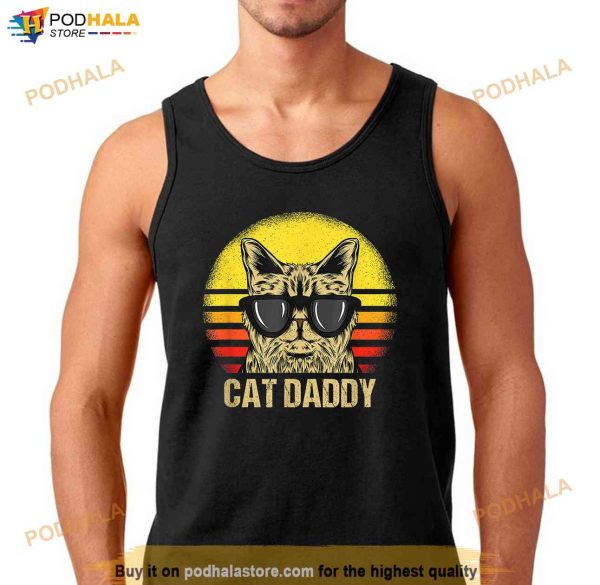 Mens Cat Daddy Fathers Day Cat Dad Shirt