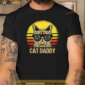 Mens Cat Daddy Fathers Day Cat Dad Shirt 3