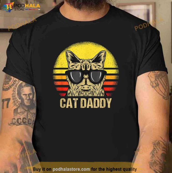 Mens Cat Daddy Fathers Day Cat Dad Shirt