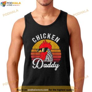 Mens Chicken Daddy Vintage Style Chicken Dad Poultry Funny Farmer Shirt 3