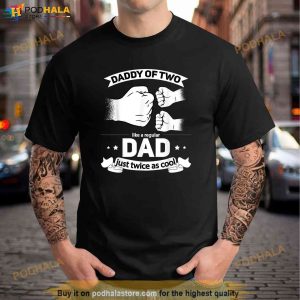 Mens Dad Squared Fathers Day Dad Of Two Cool Daddy Of 2 Shirt 2