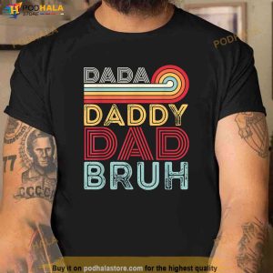 Mens Funny Fathers Day Retro Design Vintage Outfit For Dad Father Shirt 3