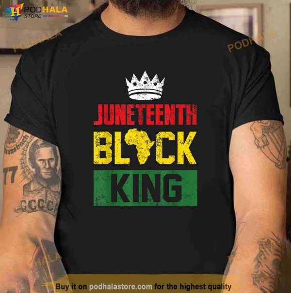 Mens Juneteenth Black King Nutritional Facts Boys Juneteenth Men Shirt