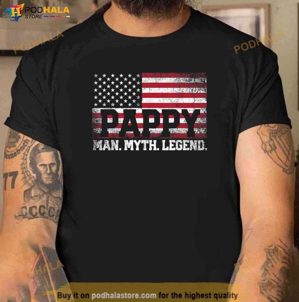 Mens Pappy The Man The Myth The Legend Fathers Day Gift Grandpa Shirt