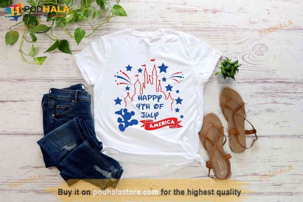 Mickey Castle Disney Happy 4th of July America Shirt, Independence Day Shirt