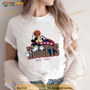 Mickey Denver Nuggets Dunk Basketball 2023 Shirt 3
