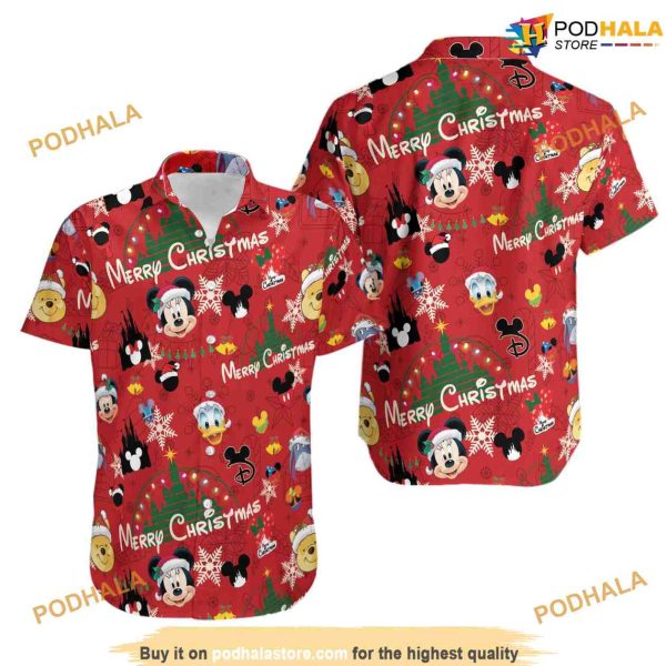 Mickey Mouse Movies Disney Merry Christmas Hawaiian Shirt
