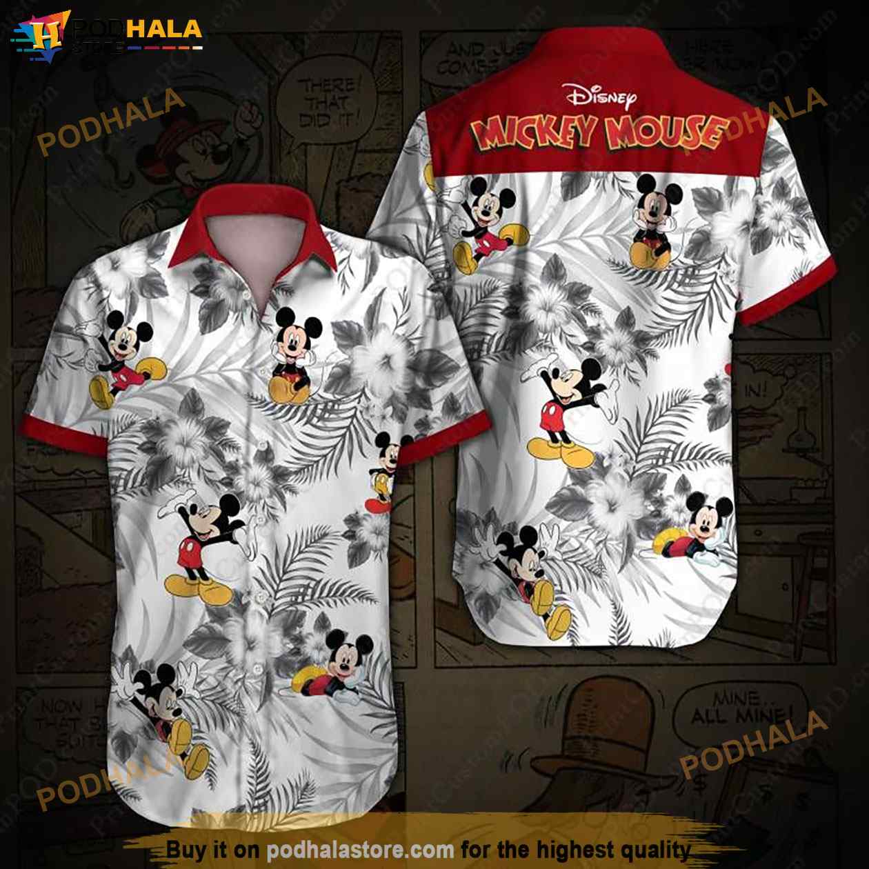 Mickey Mouse V Funny Hawaiian Shirt, Hawaiian Outfit For Men Mickey Mouse V Funny Hawaiian Shirt, Hawaiian Outfit For Men