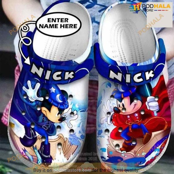 Mickey Mouse Wizard Custom Name Crocs Clog Shoes For Trip