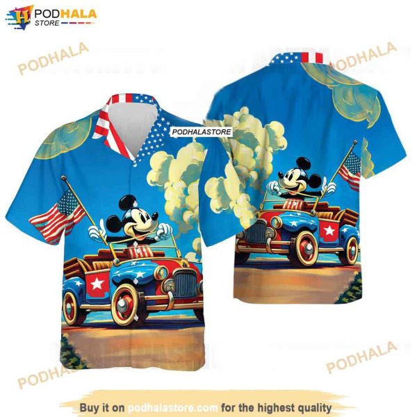 Mickey’s Fourth of July Disney Hawaiian Shirt, Womens Hawaiian Patriotic Shirt